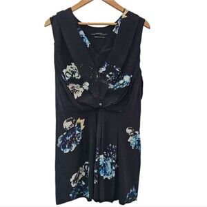 AllSaints 100% Silk Floral Lined Mini Dress Women’s 0 Italy Printed Quiet Luxury